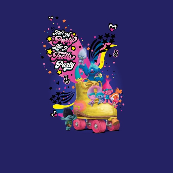 Trolls Love To Party Soft Stretch Scrub Top XS-XXL - Picture 5 of 5